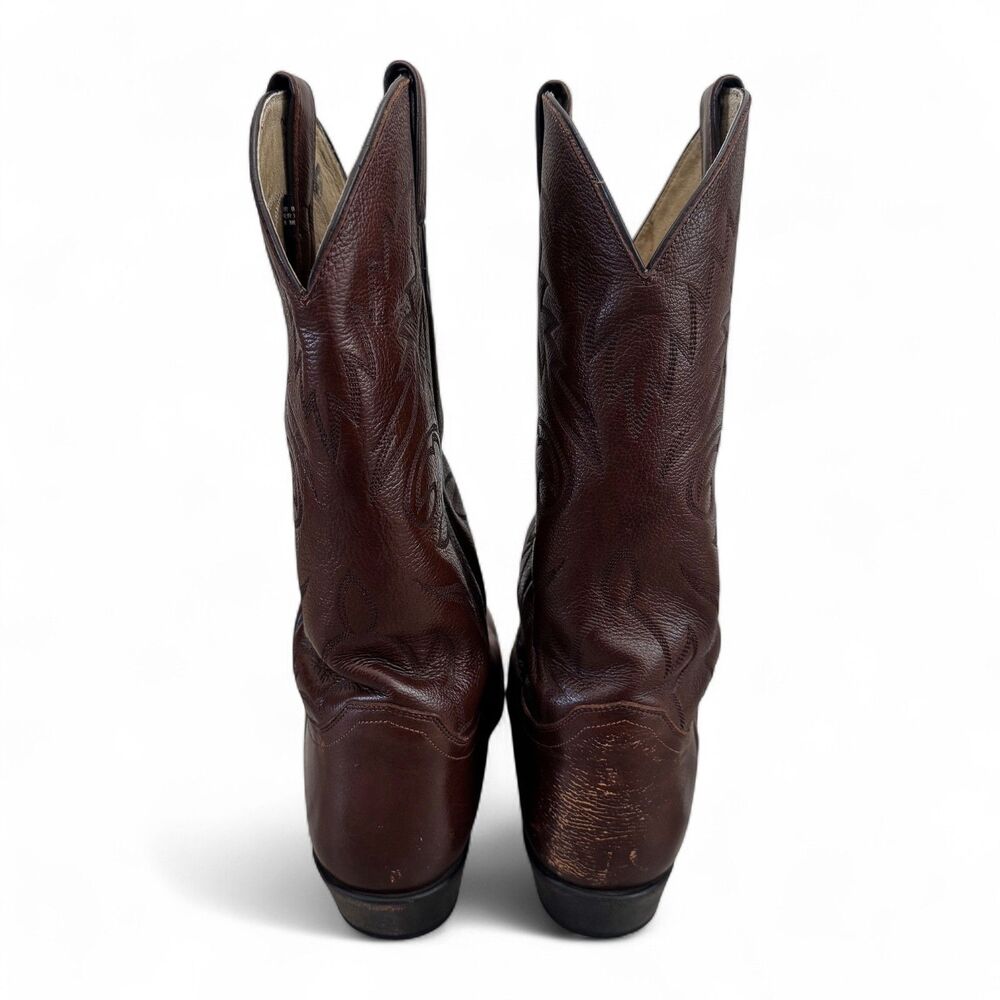 Justin Cowboy Boots Brown Leather Style 1450 Mens Size 13 D Country Western - Picture 6 of 12